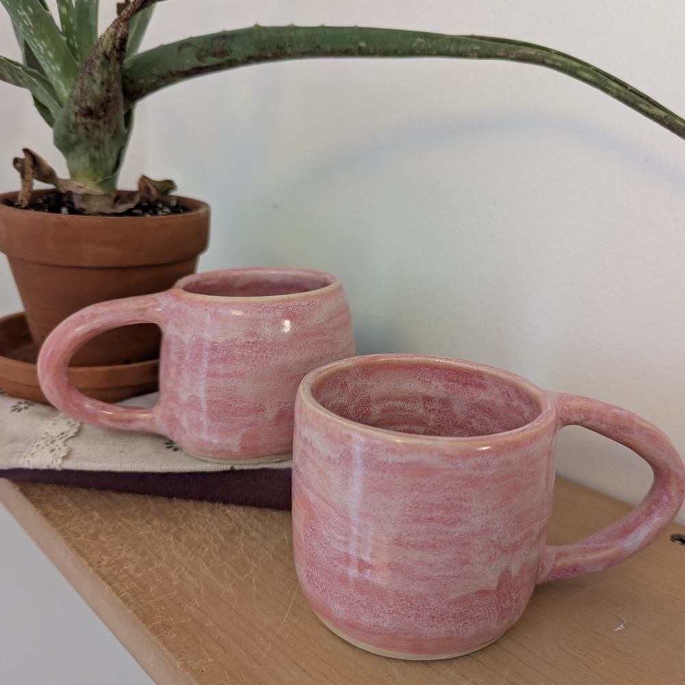 Handcrafted Pink Ceramic Mugs
